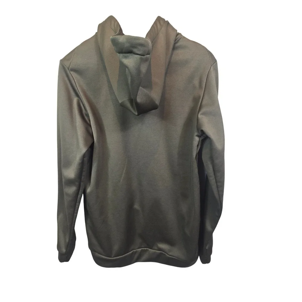 Nike Hoodie Mens S Olive Green Dri-Fit Fleece‎ Lined Pullover Sweatshirt  Logo